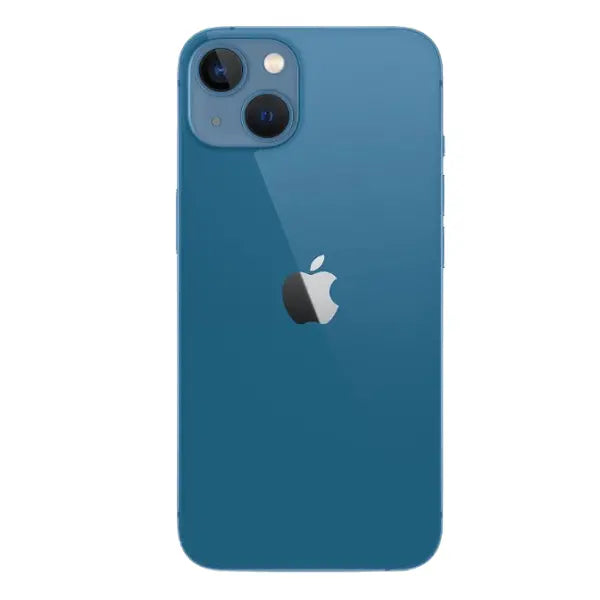 CTR MOBILE Apple iPhone 13 SIM free in blue showing the back with dual camera and Apple logo