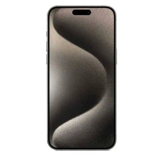 Apple iPhone 15 Pro Max factory unlocked front view with black screen and sleek design
