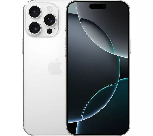 CTR MOBILE iPhone 16 Pro Max unlocked in white showing front and back with triple camera setup
