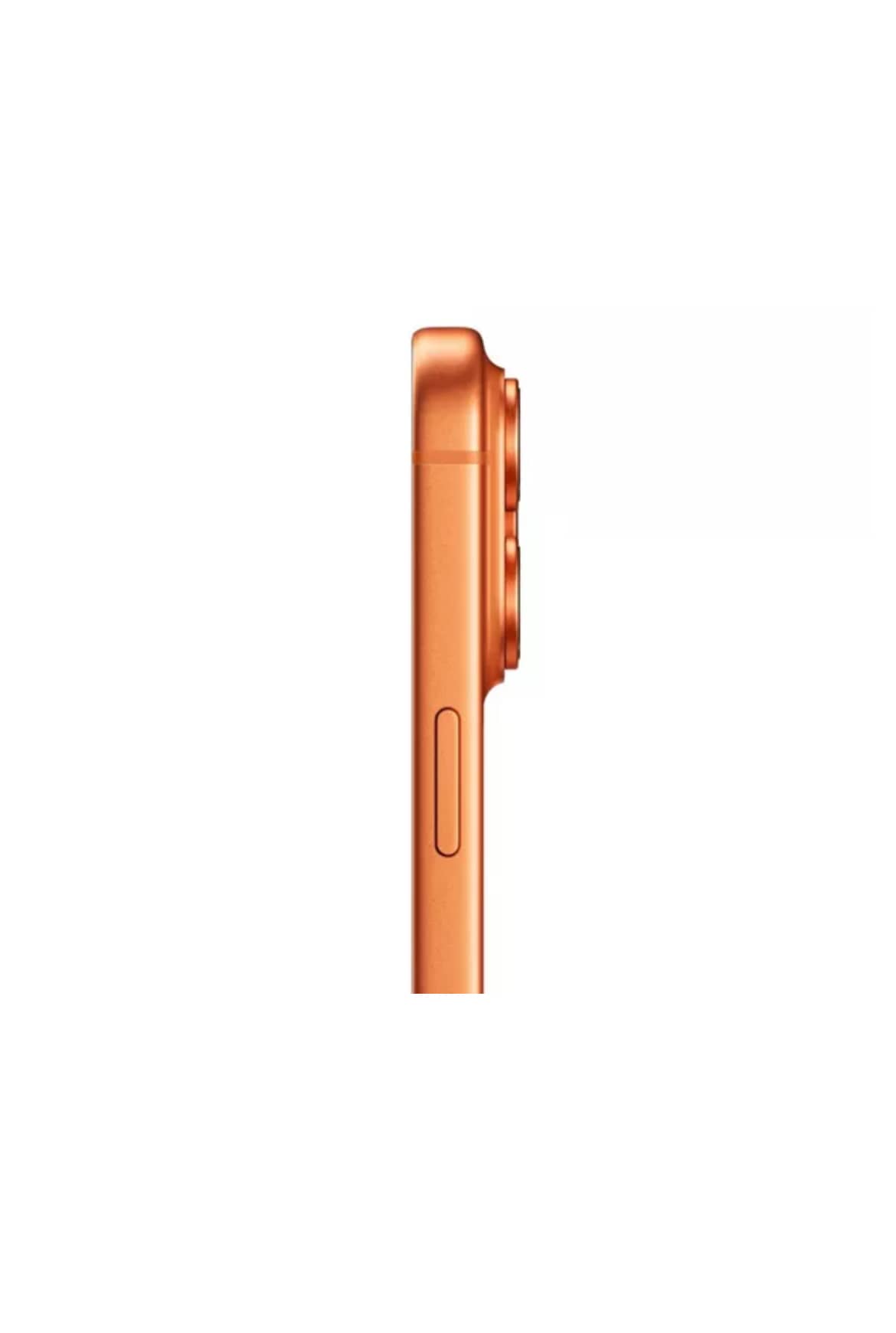 Side view of iPhone 17 Pro Max Cosmic Orange showcasing slim profile and camera bump